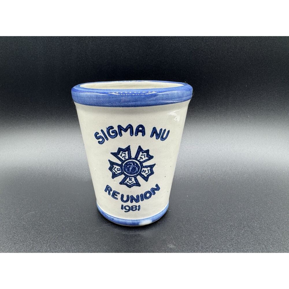 Louisville Pottery Stoneware Sigma Nu Reunion Tumbler Mint Julep Cup ‘81 Vintage